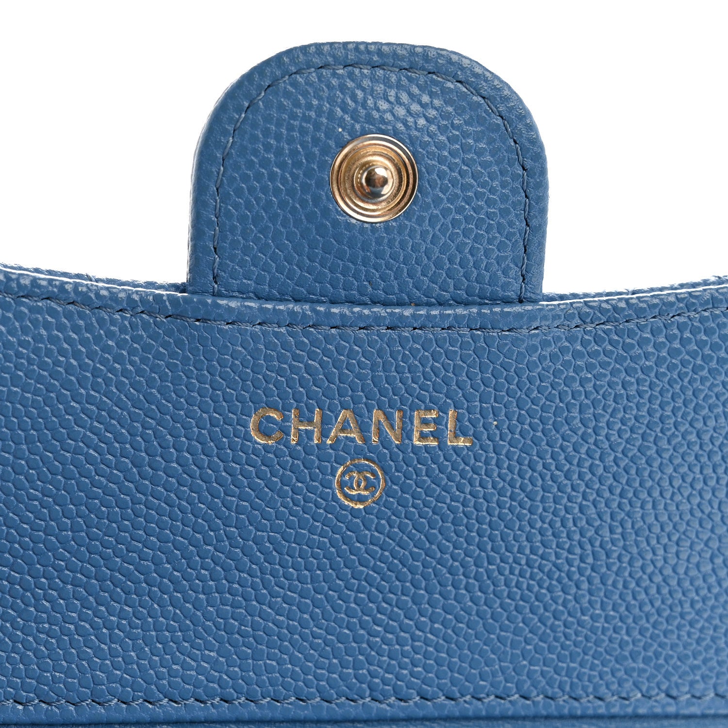 Chanel Caviar Quilted Compact Flap Wallet Blue 6 of 9