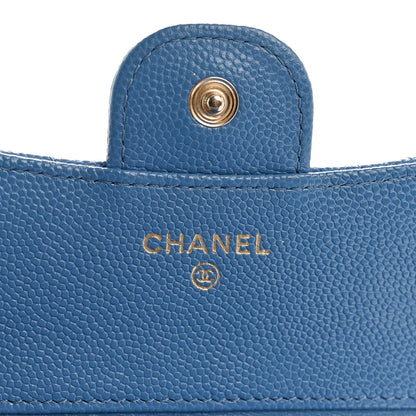 Chanel Caviar Quilted Compact Flap Wallet Blue 6 of 9
