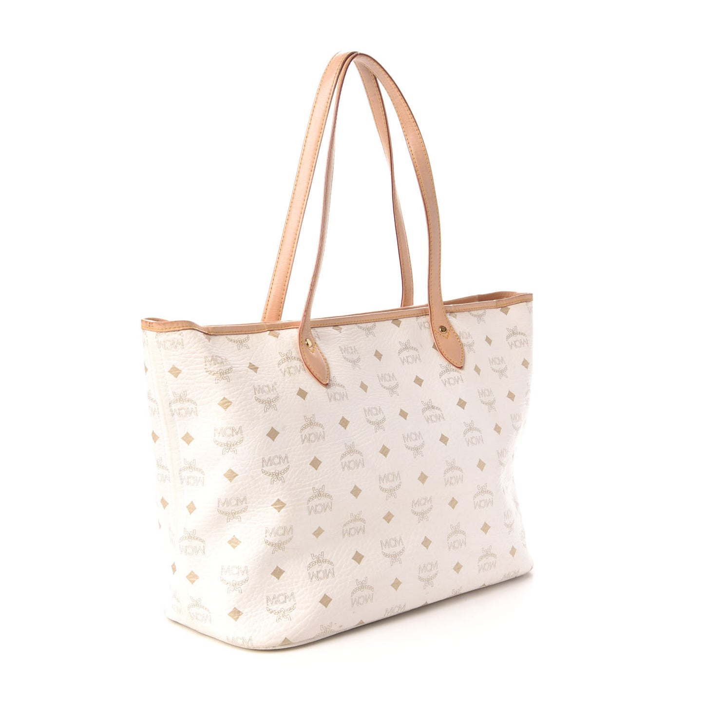 Visetos Striped Shopper Tote White