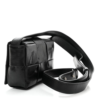Bottega Veneta Paper Calfskin Maxi Intreccio Extra Mini Cassette Crossbody Bag Black 3 of 13