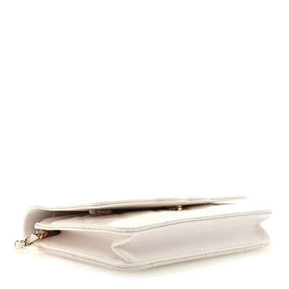 Chanel Goatskin Quilted Timeless CC Wallet On Chain WOC White 4 of 9