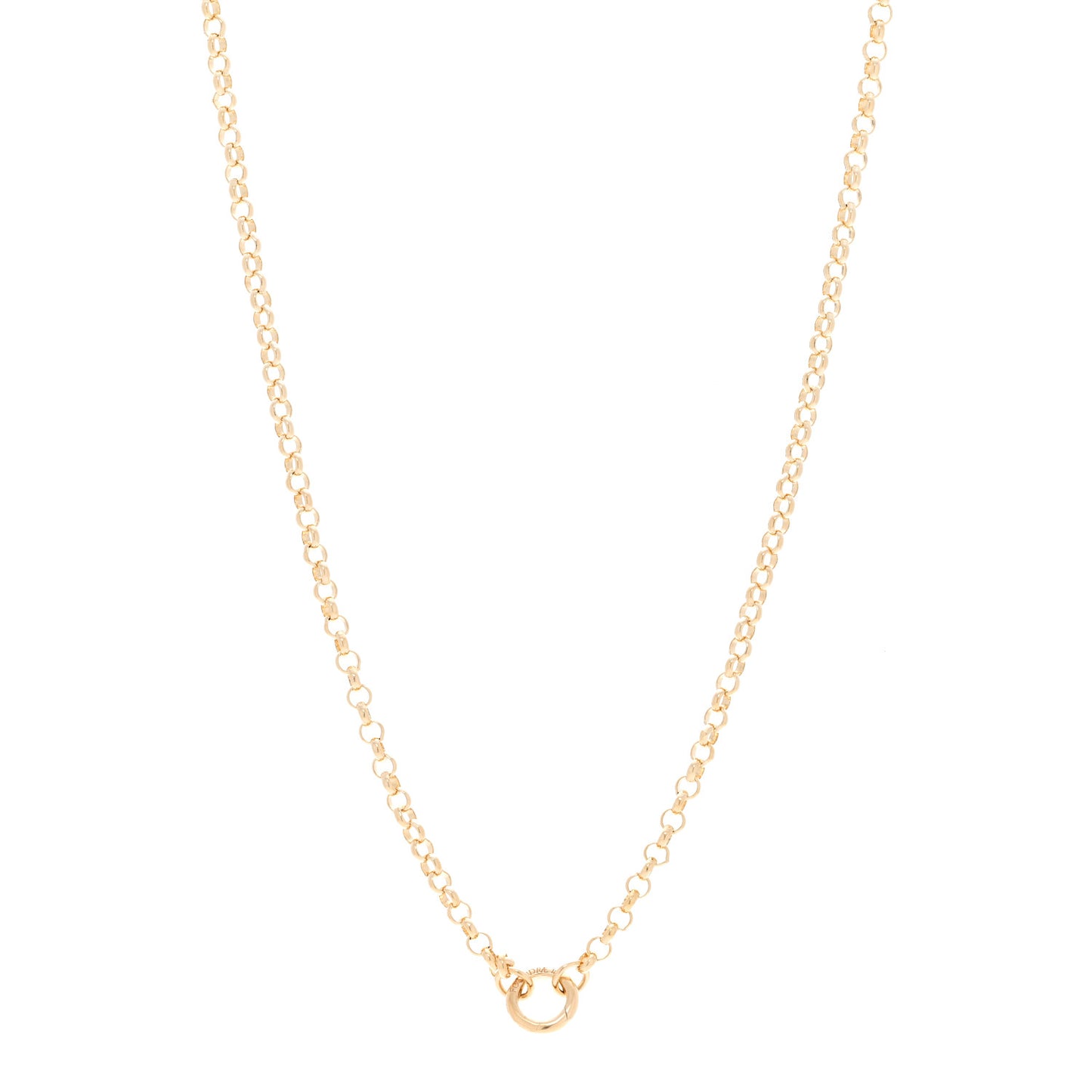 18K Yellow Gold Medium Belcher Open Chain Mini Chubby Annex Link Necklace