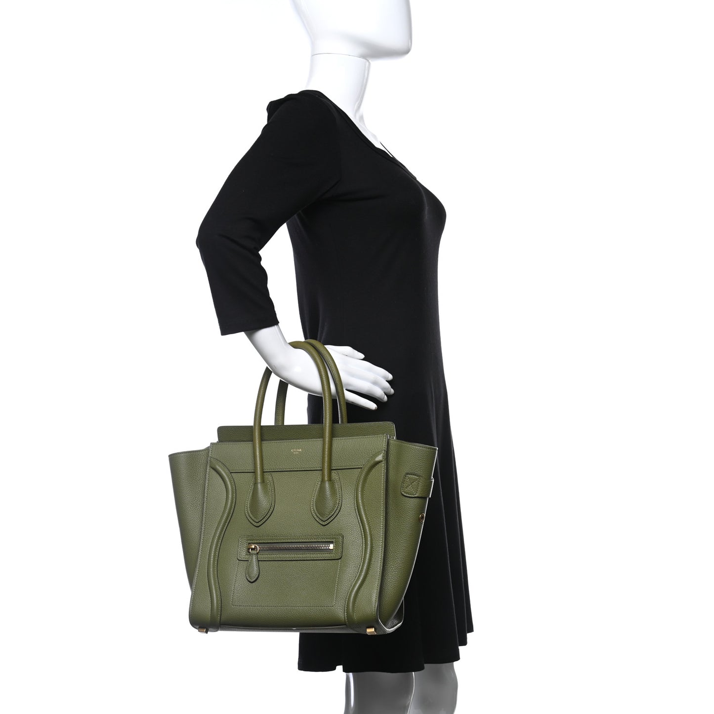 Drummed Calfskin Micro Luggage Light Khaki