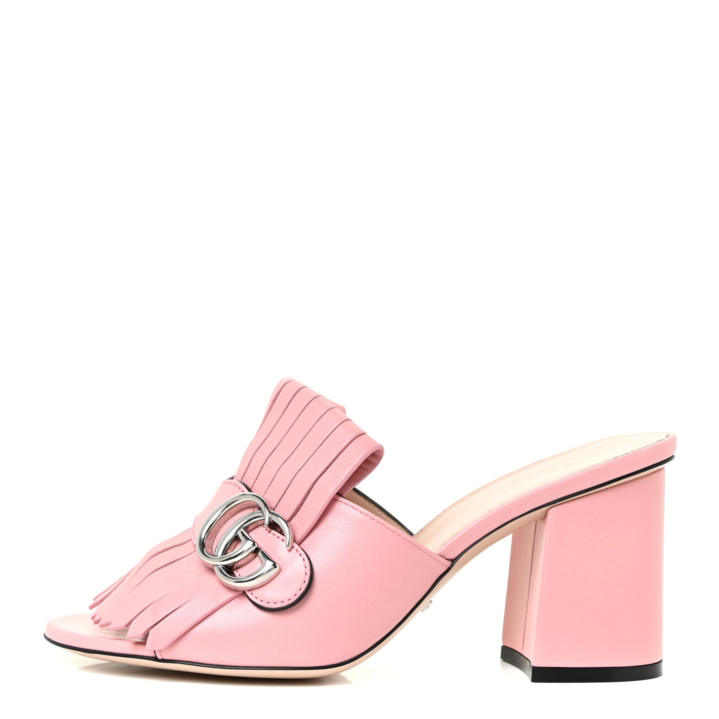 Malaga Kid GG Marmont Fringe 75mm Slide Sandals 38 Wild Rose