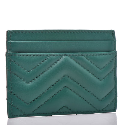 Gucci Calfskin Matelasse GG Marmont Card Holder Emerald Green 3 of 7