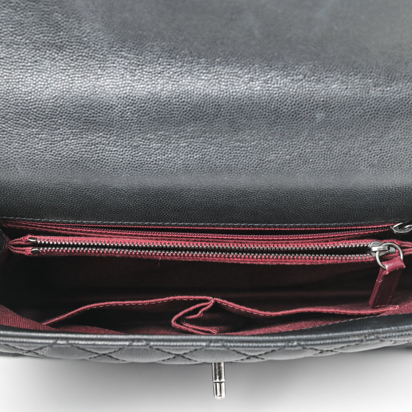 Caviar Quilted Medium Coco Handle Flap Black