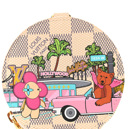 Louis Vuitton Damier Azur 2021 Christmas Animation Hollywood Bag Charm Fuchsia 6 of 7