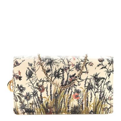 Christian Dior Calfskin Floral Print Lady Dior Pouch Latte Multi 1 of 10