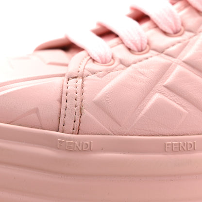 Fendi Lambksin FF Embossed Rise Low Top Sneakers 37 Nude Blush 11 of 11