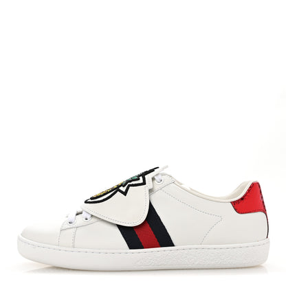 Gucci Calfskin Ayers Crystal Web Pineapple Embroidered Womens New Ace Sneakers 35.5 White 1 of 10