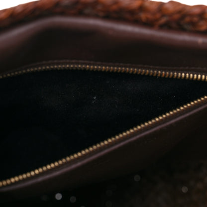 Saint Laurent Raffia Calfskin Small Panier Tote Dark Chocolate 10 of 13