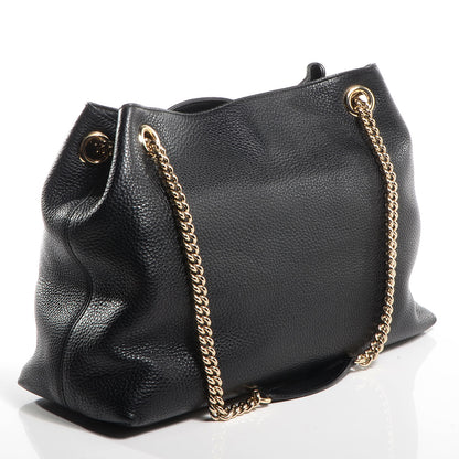 Gucci Pebbled Calfskin Medium Soho Chain Shoulder Bag Black 3 of 7