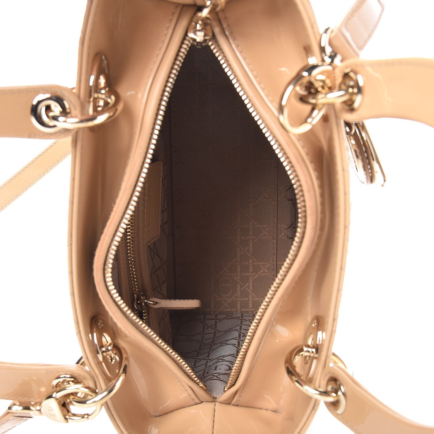 Christian Dior Patent Cannage Medium Lady Dior Beige 5 of 8