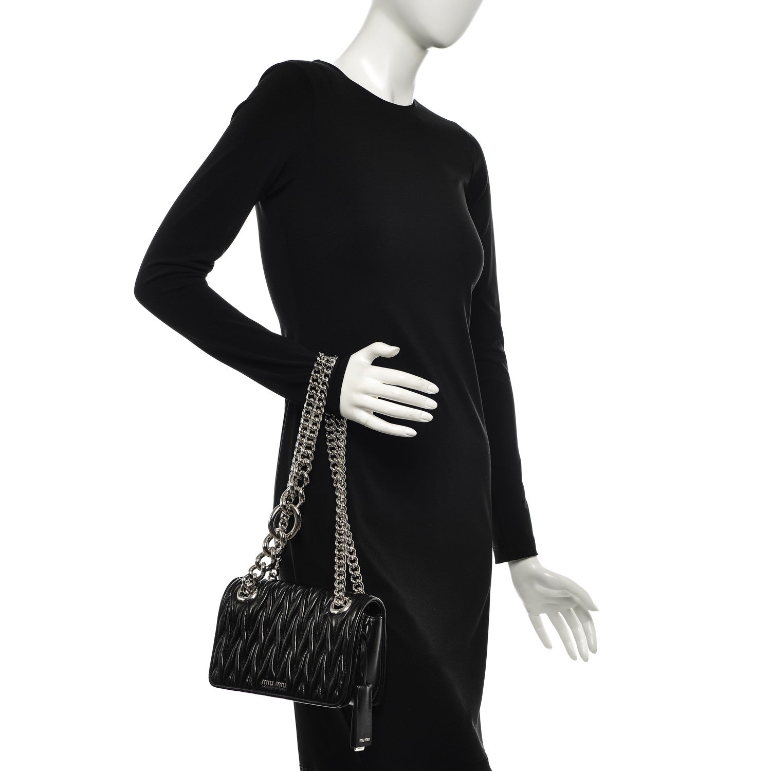 Miu Miu Nappa Matelasse Club Shoulder Bag Nero Black 2 of 7