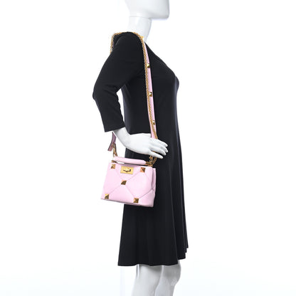 Valentino Garavani Nappa Mini Roman Stud The Handle Bag Pink Borealis 2 of 9