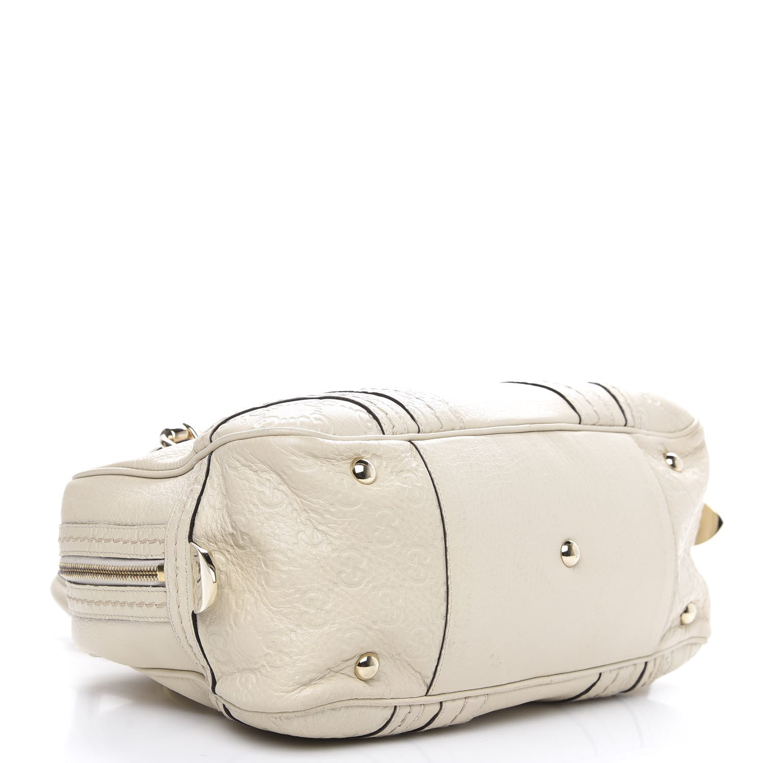 Gucci Calfskin Guccissima Signoria Extra Large Dome Bag Ivory 4 of 14