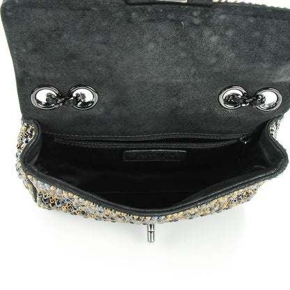 Chanel Strass Suede Mini Flap Black Gold 6 of 8