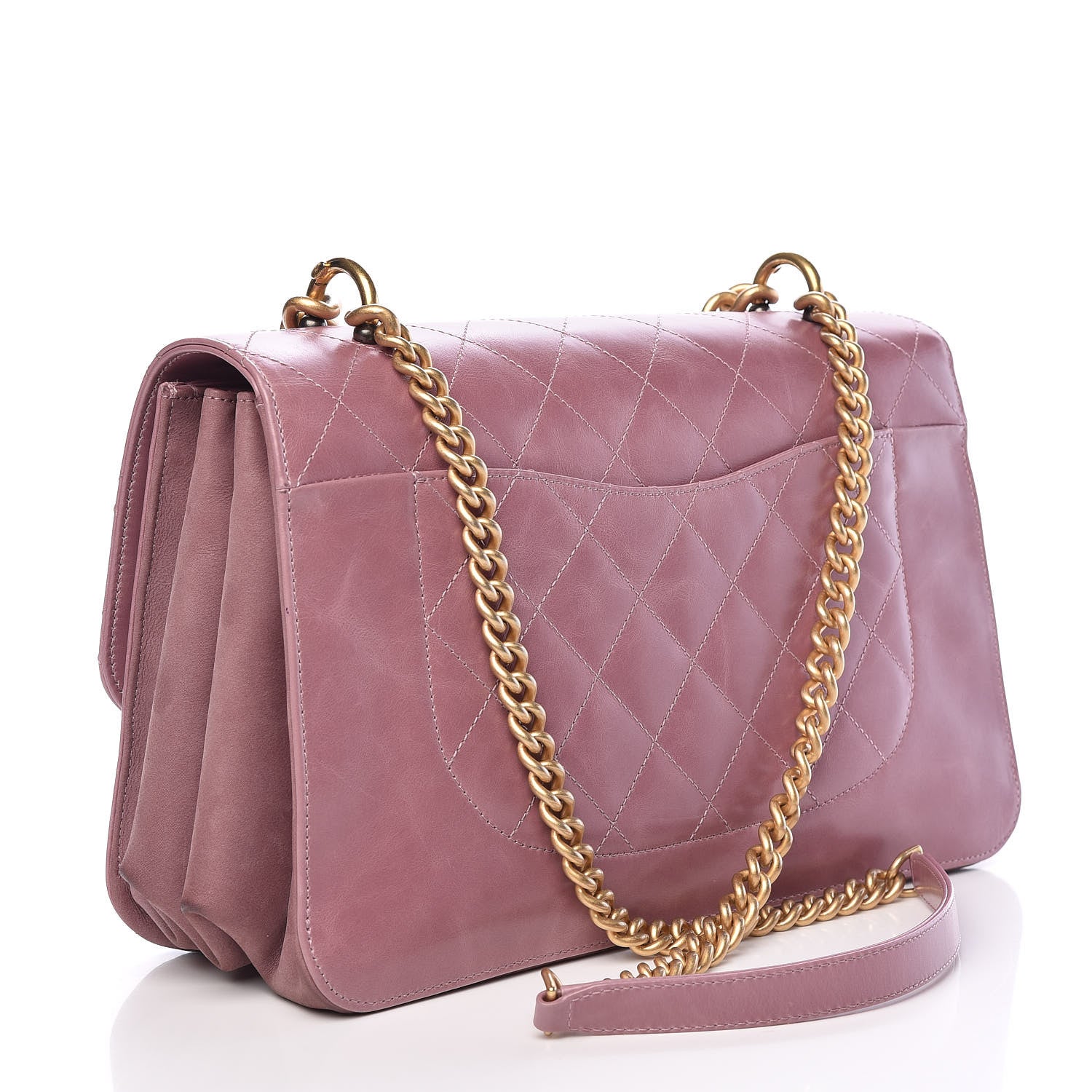 Chanel Calfskin Quilted Straight Lined Flap Purple 3 of 13