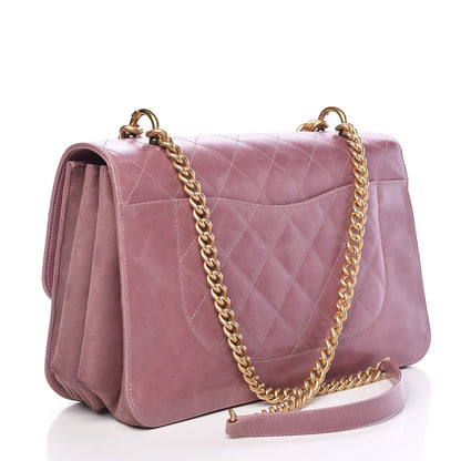 Chanel Calfskin Quilted Straight Lined Flap Purple 3 of 13