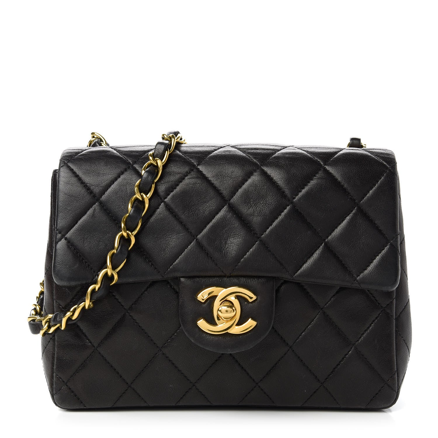Chanel Lambskin Quilted Mini Square Flap Black 1 of 10
