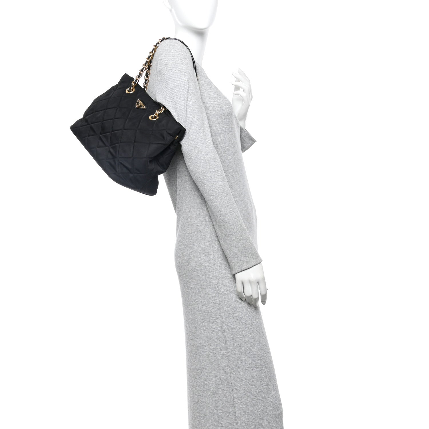 Prada Nylon Tessuto Impuntu Quilted Tote Black 2 of 9