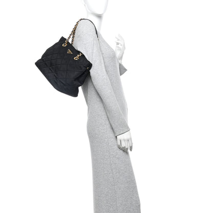 Prada Nylon Tessuto Impuntu Quilted Tote Black 2 of 9