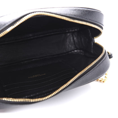 Saint Laurent Grain De Poudre Matelasse Monogram Mini Lou Camera Bag Black 5 of 11