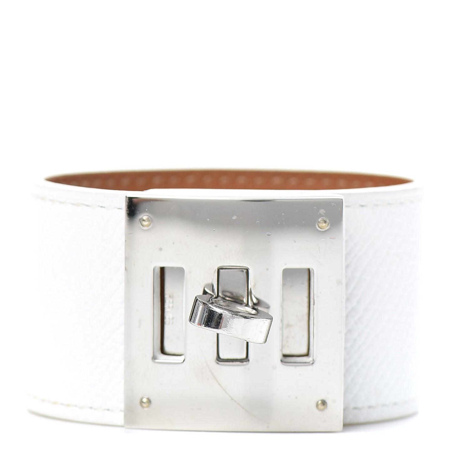 Epsom Kelly Dog Bracelet White