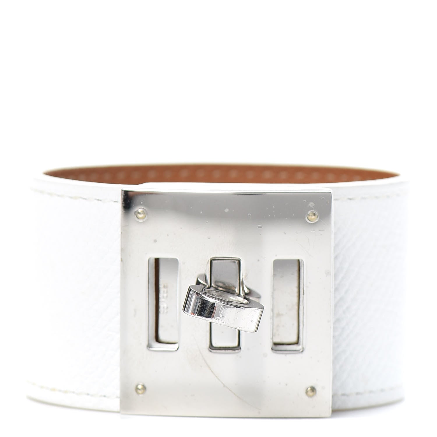 Hermes Epsom Kelly Dog Bracelet White 1 of 5