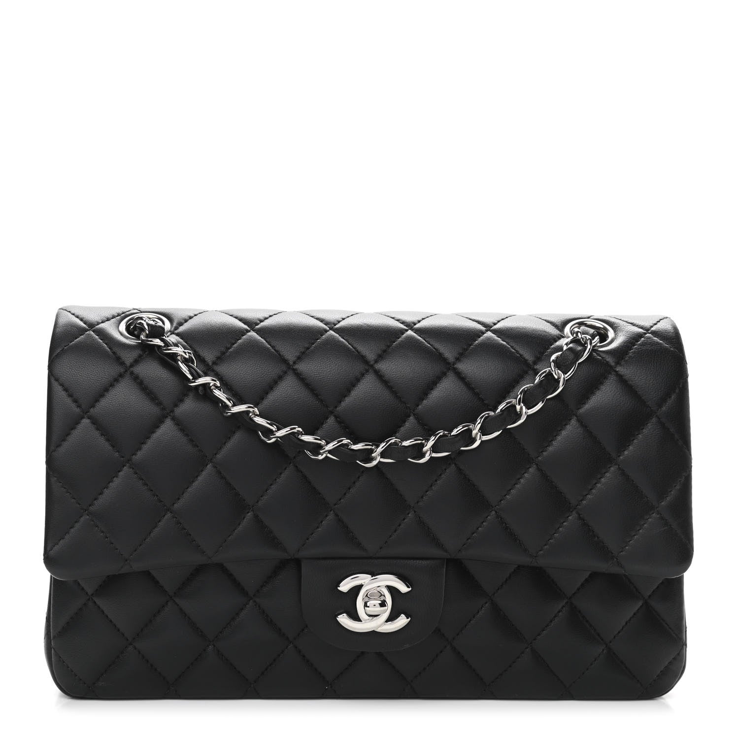 Chanel Lambskin Quilted Medium Double Flap Black 1 of 10