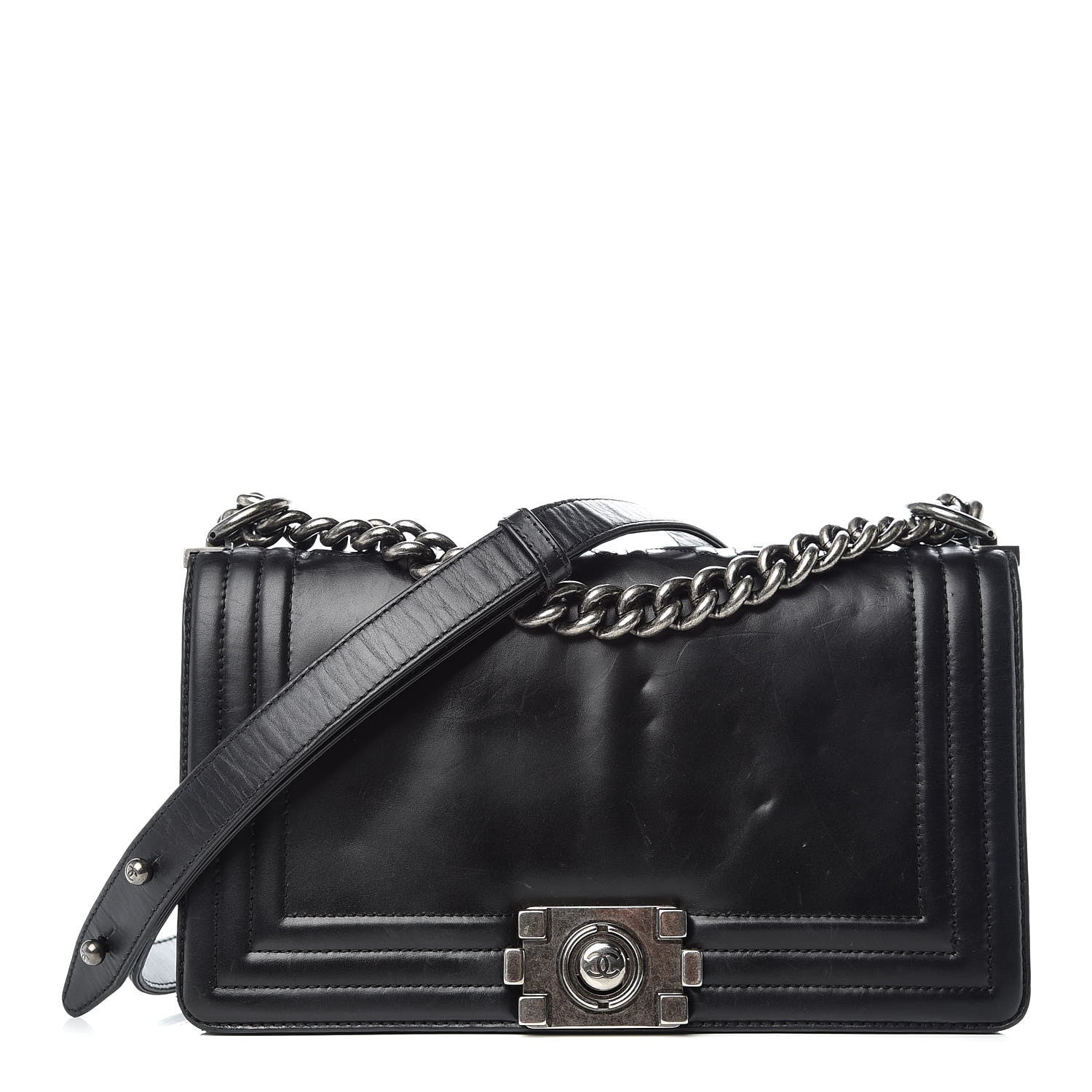 Chanel Glazed Calfskin Medium Boy Flap Black 1 of 15