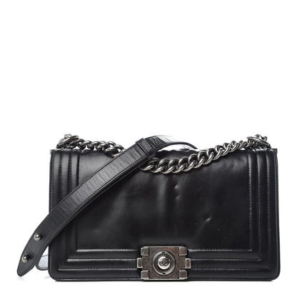 Chanel Glazed Calfskin Medium Boy Flap Black 1 of 15