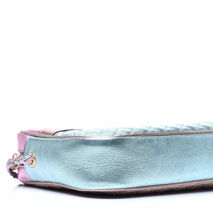 Gucci Laminated Nappa Trapuntata Small Zumi Shoulder Bag Rosa Lago Rame 8 of 9