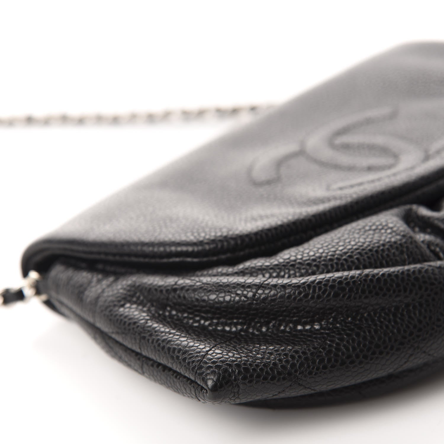 Chanel Caviar Half Moon Wallet On Chain WOC Black 6 of 11