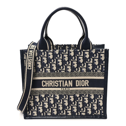Christian Dior Oblique Calfskin Small Book Tote With Strap Blue Multicolor 1 of 10