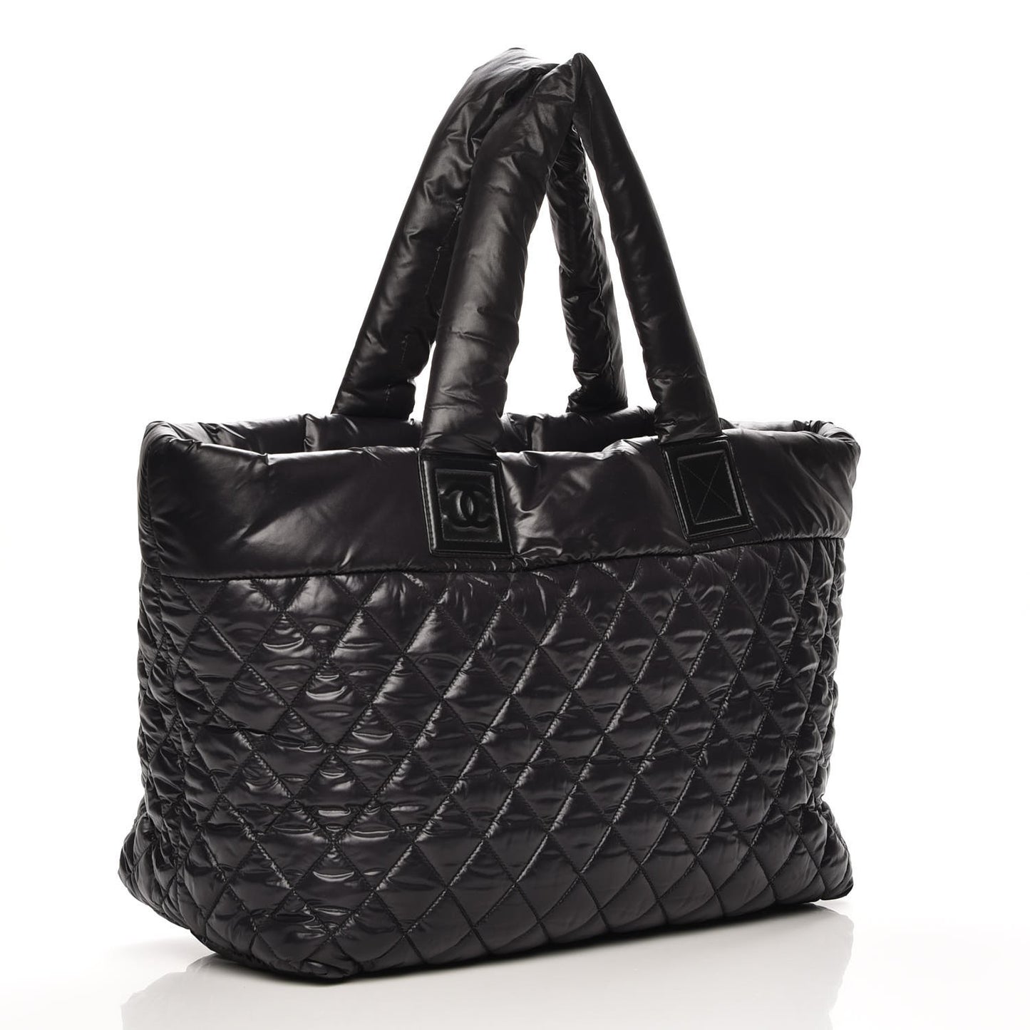 Nylon Quilted Large Coco Cocoon Tote Black