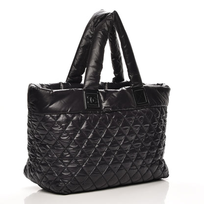 Chanel Nylon Quilted Large Coco Cocoon Tote Black 3 of 9