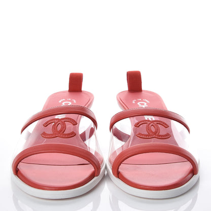 Chanel Lambskin PVC Mule 35 Transparent Red 2 of 7