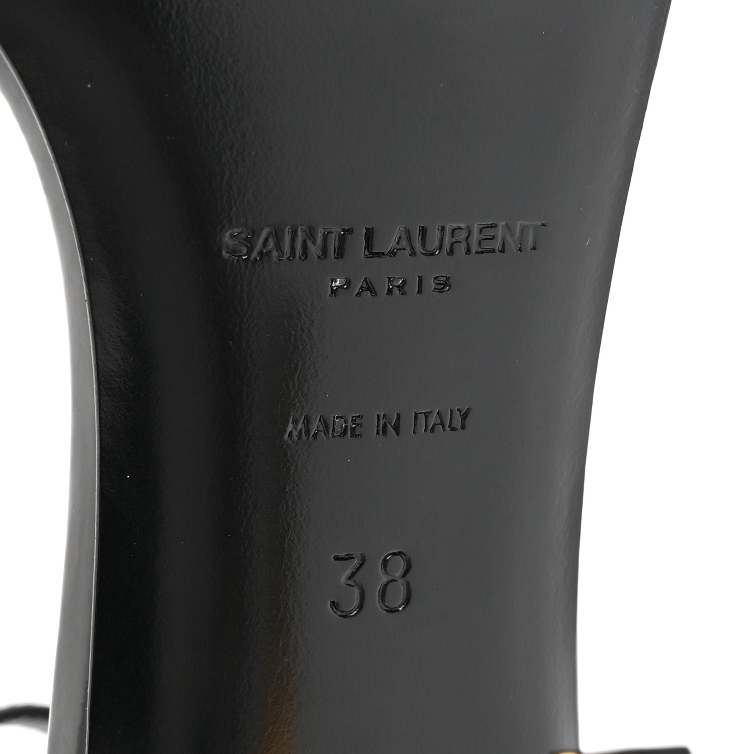 Saint Laurent Patent Calfskin Opyum 85 Sandals 38 Black 6 of 9