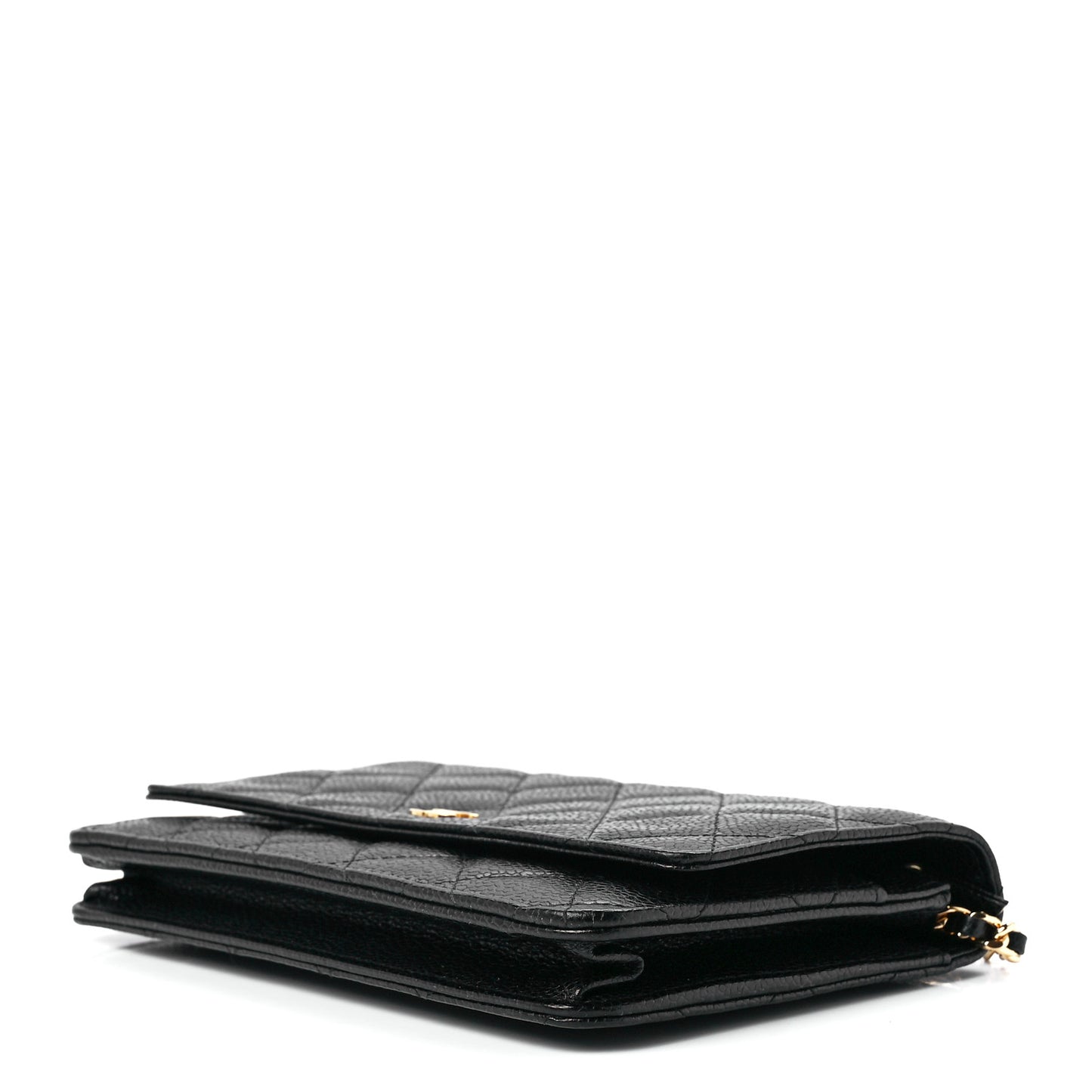 Caviar Quilted Wallet on Chain WOC Black