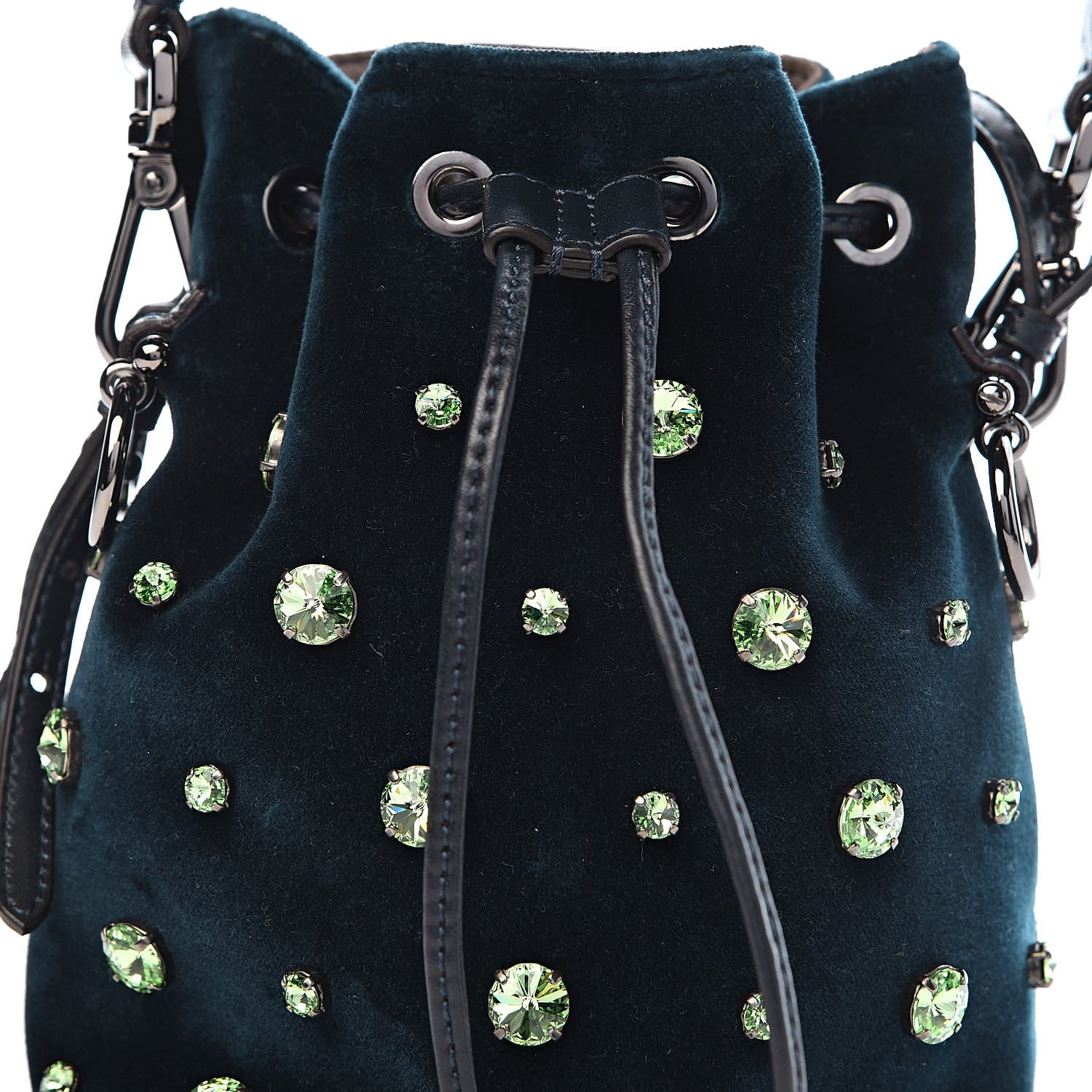 Fendi Velluto Crystal F is Mini Mon Tresor Bucket Bag Blue Notte 11 of 11