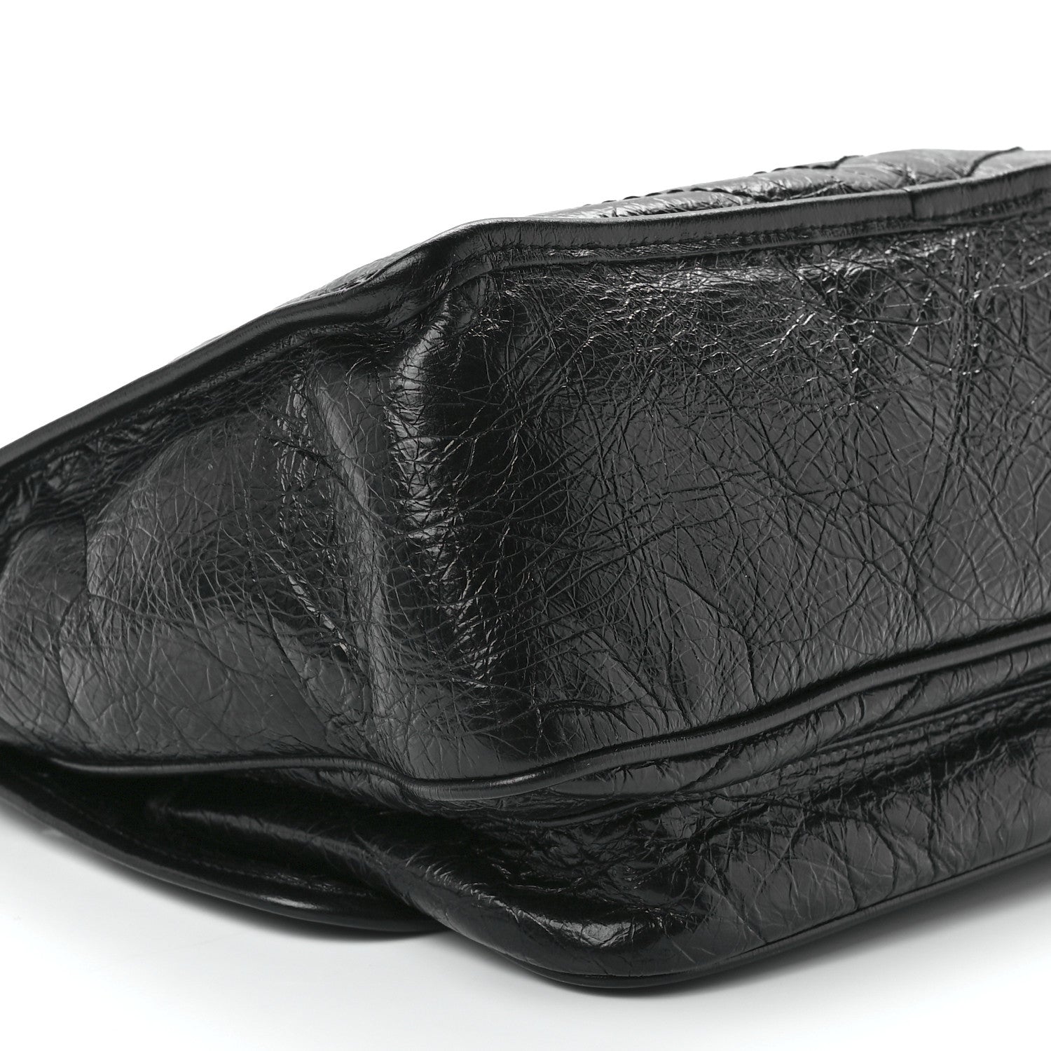 Saint Laurent Crinkled Calfskin Matelasse Monogram Medium Niki Chain Satchel Black 12 of 14