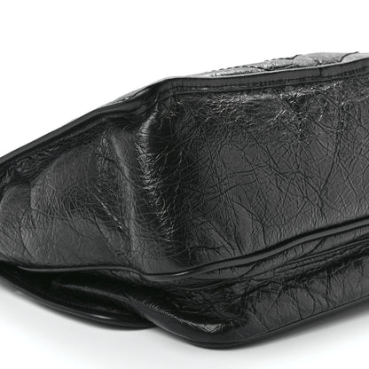 Saint Laurent Crinkled Calfskin Matelasse Monogram Medium Niki Chain Satchel Black 12 of 14