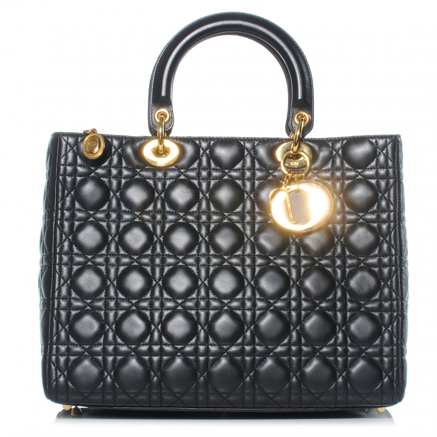 Lambskin Cannage Large Lady Dior Black