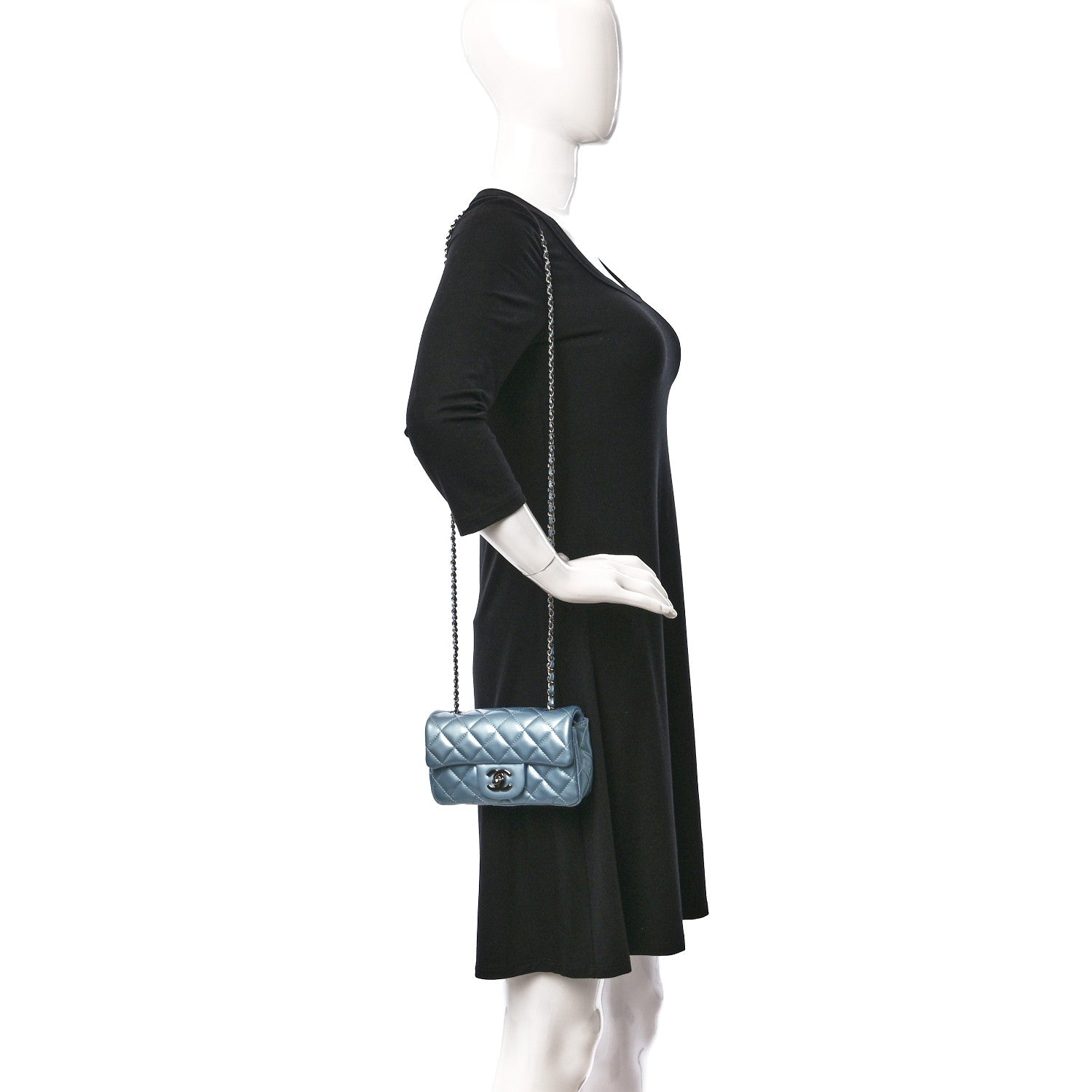 Chanel Patent Quilted Extra Mini Flap Light Blue 2 of 9