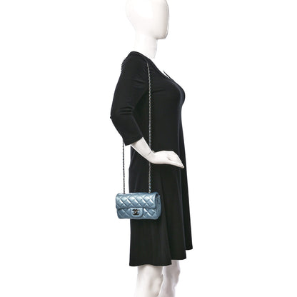 Chanel Patent Quilted Extra Mini Flap Light Blue 2 of 9