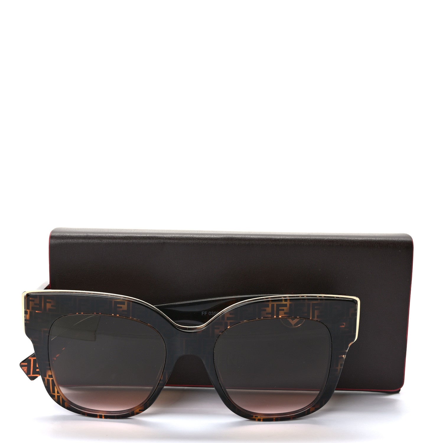 Fendi Acetate F is Fendi 51mm Cat Eye Sunglasses FF 0359/S Tortoise Camouflage 7 of 7