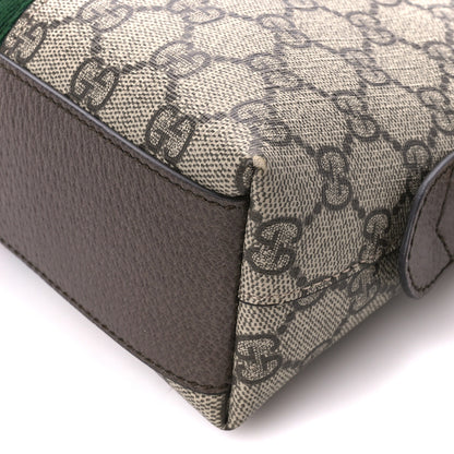 Gucci GG Supreme Monogram Textured Dollar Calfskin Web Small Ophidia Dome Shoulder Bag Beige Ebony New Acero 11 of 12