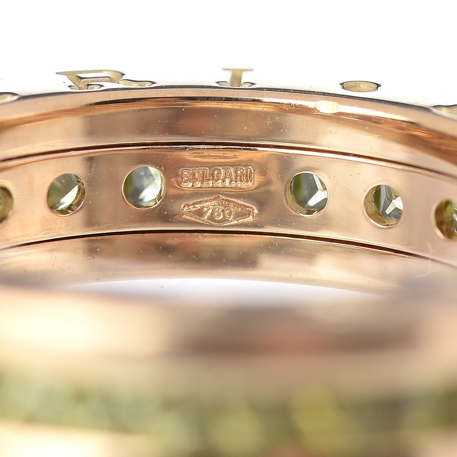 Bulgari 18K Yellow Gold Peridot B.Zero1 Band Ring 48 4.5 5 of 6