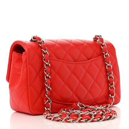 Chanel Lambskin Quilted Mini Rectangular Flap Red 3 of 13